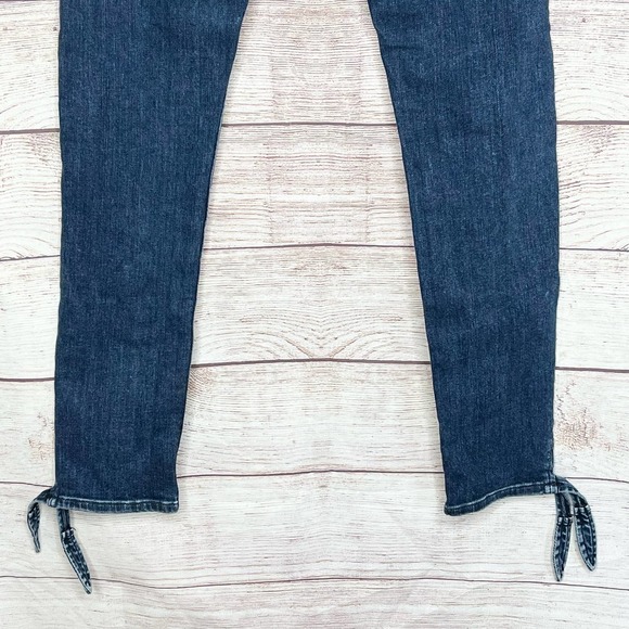 Rag & Bone Stevie Ankle Tie Bow Hem Denim Dark Wash Jeans Size 27 - Picture 4 of 8